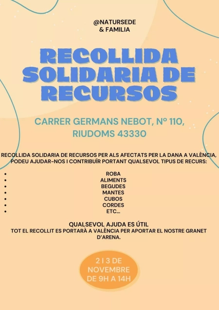 Recollida solidària de recursos per València